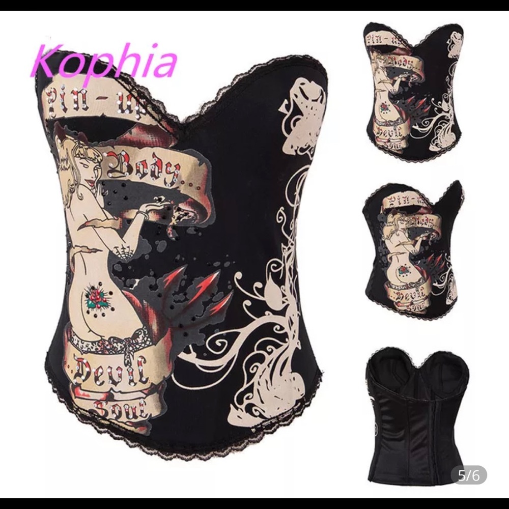 SOLD -Graphic bustier